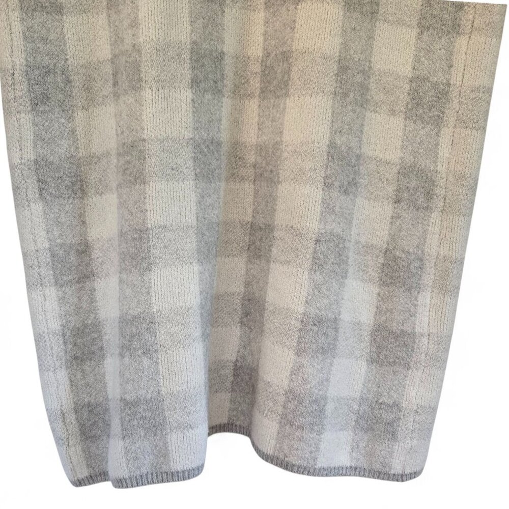 Lane Bryant Womens Plaid Duster Sweater Vest Open Front Gray & White 18/20 - Picture 10 of 14